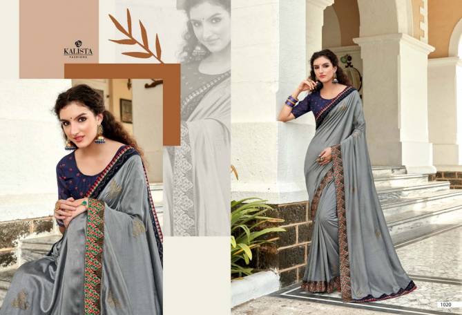 Kalista Alisha Gold 3 Heavy Festive Wear Vichitra Silk Designer Saree Collection